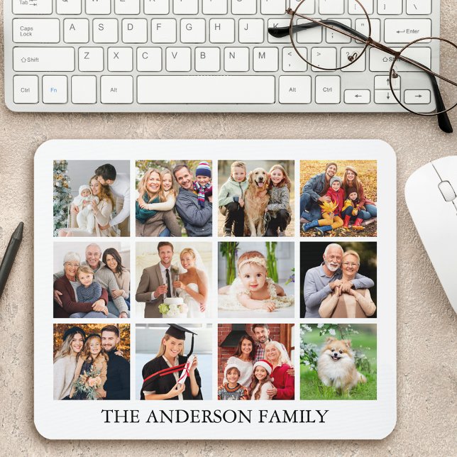 FotoCollage Mousepad (Customize to change text size, text style or background color.)