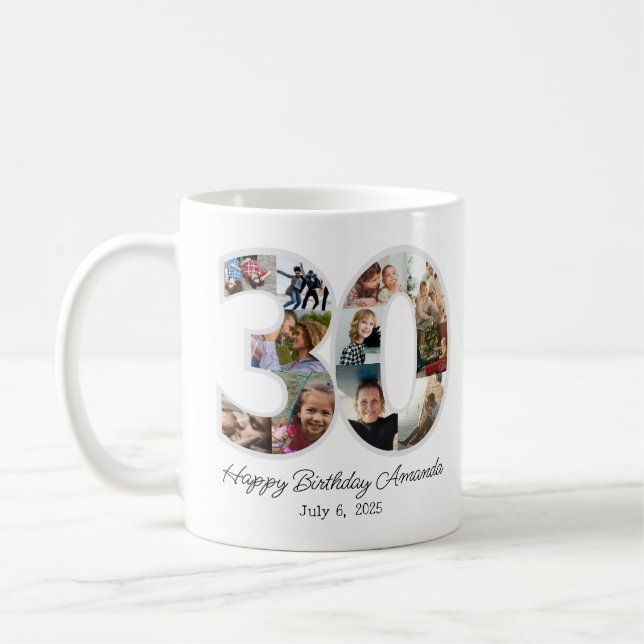 Fotocollage Nummer 30 - 30. Geburtstag Kaffeetasse (Links)