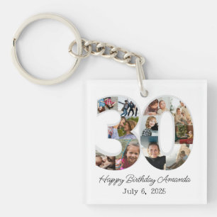 Fotocollage Nummer 30 - 30. Geburtstag Schlüsselanhänger