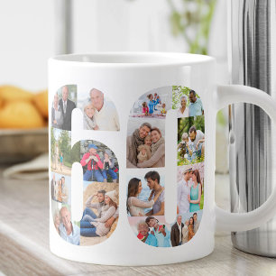 Fotocollage Nummer 60 - 60. Geburtstag Jumbo-Tasse