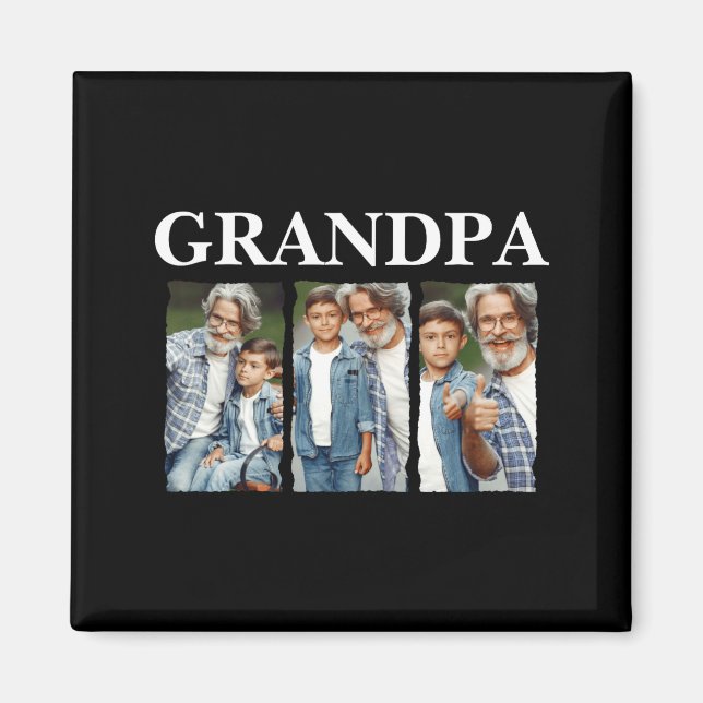 Fotocollage Opa D Geschenk Magnet (Vorne)
