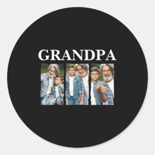 Fotocollage Opa D Geschenk Runder Aufkleber