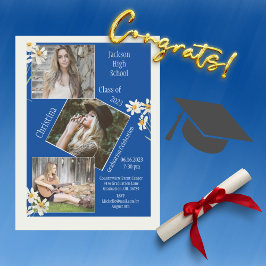 FotoCollage Personalisiert 4 Bilder Blau Ankündigung