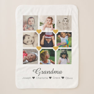 FotoCollage Personalisiert 9 Fotos mit Herz Sherpadecke