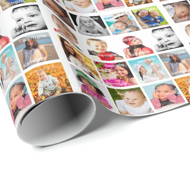 FotoCollage Personalisiert Geschenkpapier (Rolleneckpunkt)