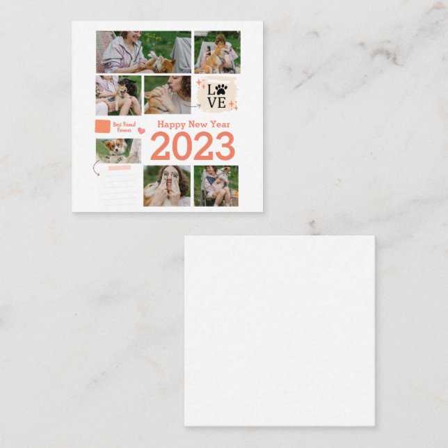 FotoCollage Quadratische Visitenkarte (Vorne/Hinten)