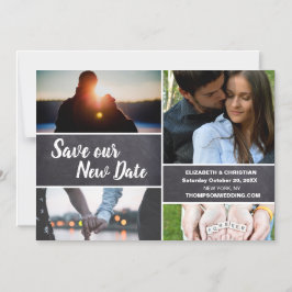 Fotocollage Rette unsere neue Hochzeit Magneteinladung