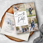 FotoCollage Save the Date mit Handschrift Ankündigungspostkarte<br><div class="desc">Die Einführung in unsere handgeschriebene Fotokollektion Ankündigung Datum freihalten Postkarten. Diese Postkarten sind nicht nur eine Ankündigung, sie sind ein Ausdruck Ihrer Geschichte, des ersten Kapitels zu dem Ereignis, von dem Sie geträumt haben. Feiern Sie Ihren besonderen Moment mit diesem außergewöhnlichen Kunstwerk und wecken Sie die Vorfreude in jedem Empfänger....</div>