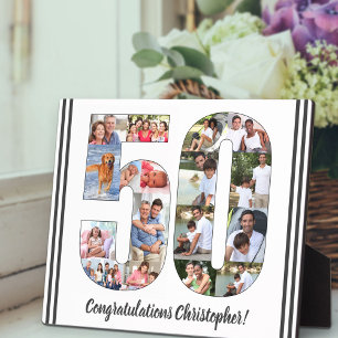 Fotocollage Umrandete Zahl 50 Geburtstag Fotoplatte