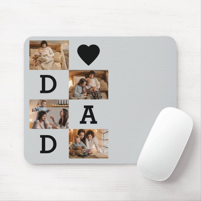 FotoCollage - Vater mit Herz | Vatertag- Mousepad (Mit Mouse)