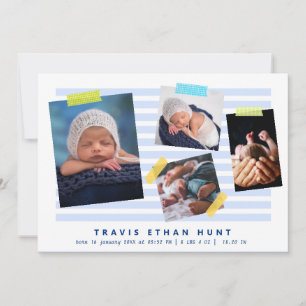 Fotocollage Washi-Klebeband Neugeborenes Baby Jung Ankündigung
