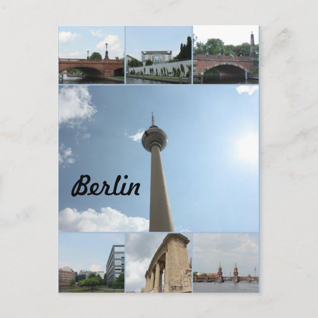 FotoCollage zur Berliner Architektur Postkarte (Vorderseite)