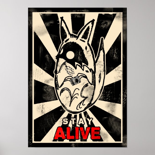 Fotocoyote BLEIBE lebendiges Poster (Vorne)