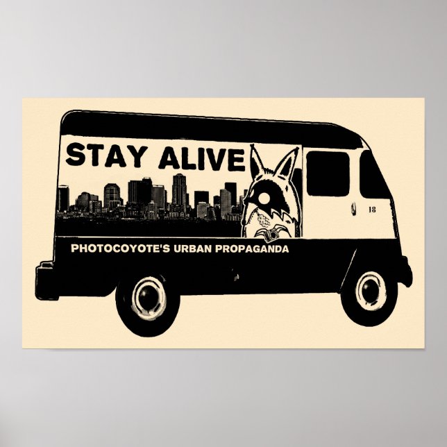 Fotocoyotes BLEIBE ALIVE Van Poster (Vorne)