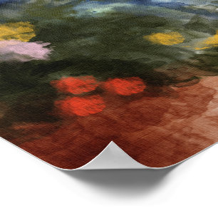 Fotodruck, Blumenpfad Aquarell Poster