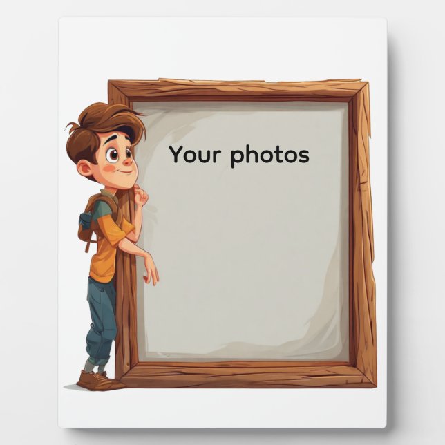 Fotoframe-Design mit Jungen - Heb deinen Moment Fotoplatte (Vorderseite)