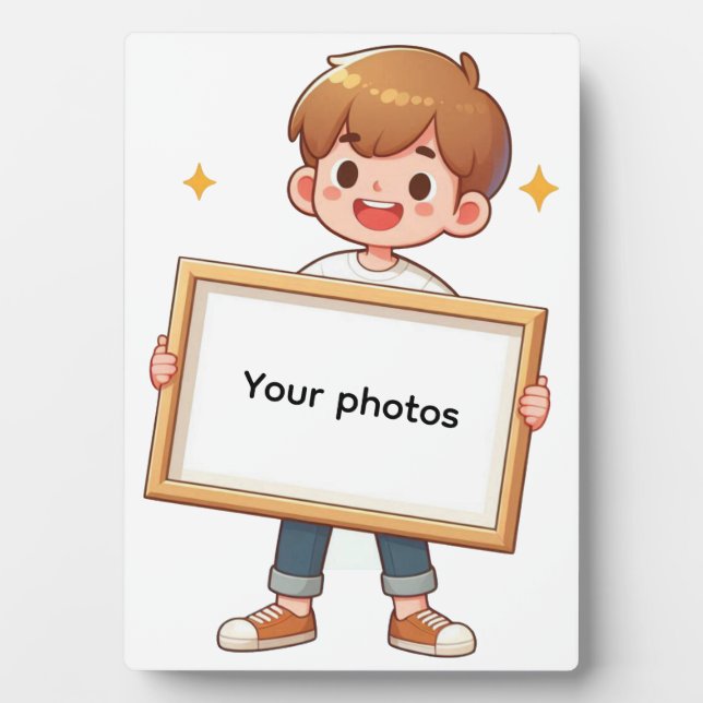 Fotoframe-Design mit Jungen - Heb deinen Moment Fotoplatte (Vorderseite)