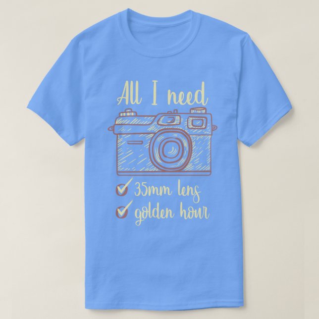 Fotograf 35-mm-Kameraobjektiv T-Shirt (Design vorne)