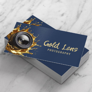 Fotograf Abstrakt Gold Lens Navy Fotografie Visitenkarte