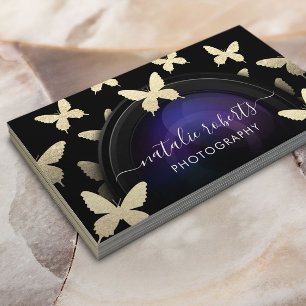 Fotograf Camera Gold Butterfliegen Fotografie Visitenkarte