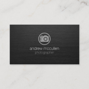Fotograf Camera Icon Dark Brushed Metal Visitenkarte