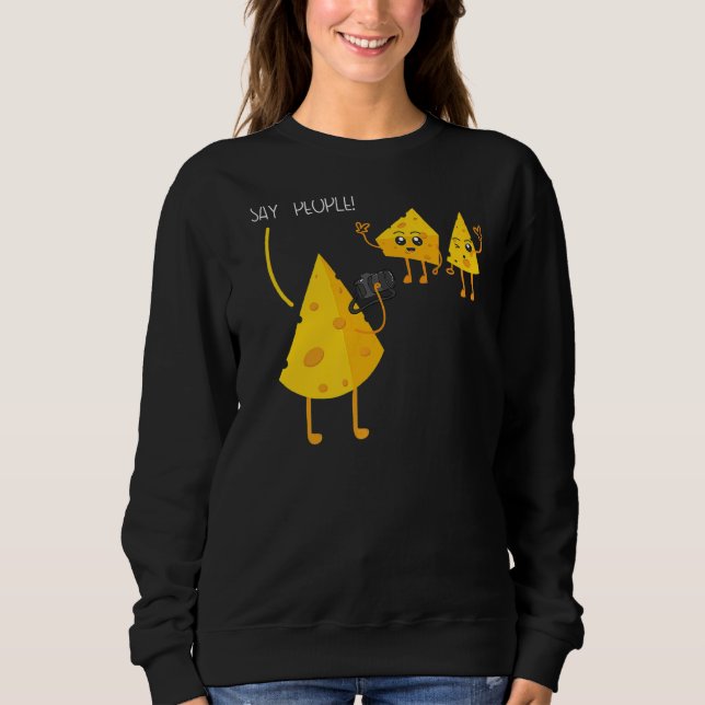 Fotograf Cheesy Mozzarella Cheddar Camera Sweatshirt (Vorderseite)