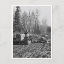 Fotograf, der aus dem Schlamm gezogen wird Postkarte