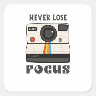 Fotograf Fokus 70er Foto Kamera Vintage Quadratischer Aufkleber