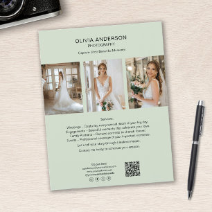Fotograf Foto QR Social Media Green Business Flyer