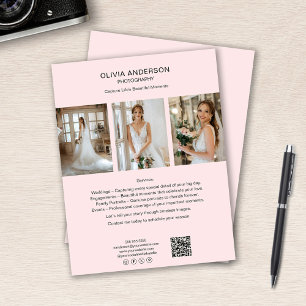 Fotograf Foto QR Social Media Pink Business Flyer