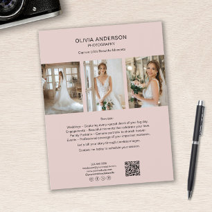 Fotograf Foto QR Social Media Pink Business Flyer