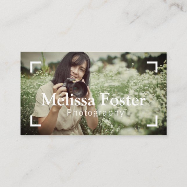Fotograf Frame Custom Foto Business Card Visitenkarte (Vorderseite)