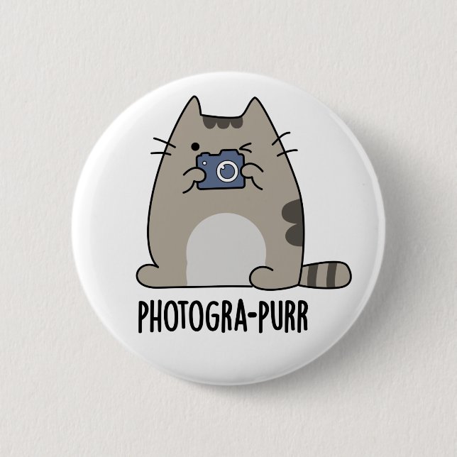 Fotograf Funny Cat Fotograf Pun Button (Vorderseite)