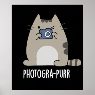 Fotograf Funny Cat Fotograf Pun Dark BG Poster