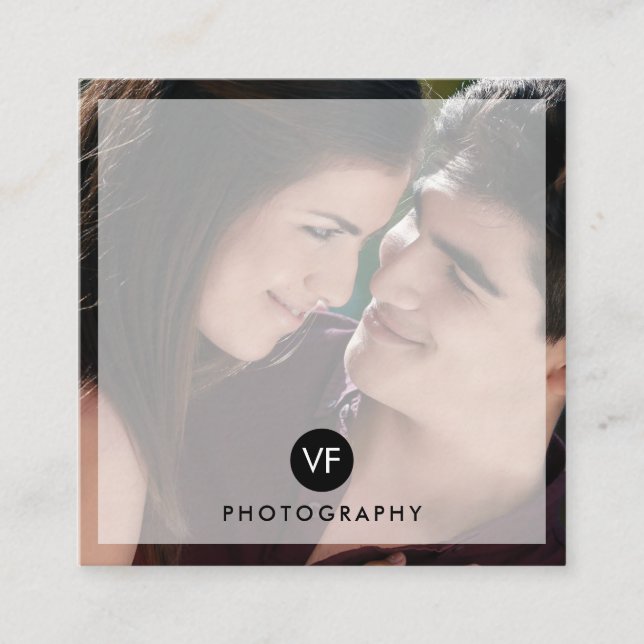 Fotograf für moderne Foto-Circle-Logos Quadratische Visitenkarte (Vorderseite)