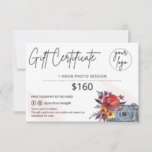 Fotograf Gift Floral Certificate Log