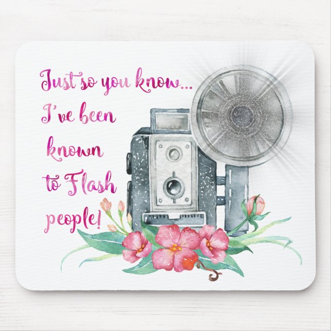 Fotograf-Kamera-Blitz Mousepad (Vorne)