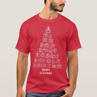 Fotograf Kamera Weihnachtsbaum Merry Clickmas T-Shirt