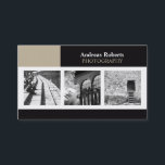 Fotograf-Klasse Elegante benutzerdefinierte Visite Visitenkarte<br><div class="desc">Moderne berufliche Visitenkartenvorlage, die auch klassisch und elegant aussieht. Es hat sechs individuell anpassbare Original-Fotos, die als Vorlage entworfen wurden, wo Sie jedes Foto mit Ihrem ursprünglichen Foto ändern. Dieses Design sieht am besten aus mit schwarz-weiß oder sephia Fotos. Wenn die Fotos nach dem Einsetzen verändert werden müssen, klicken Sie...</div>