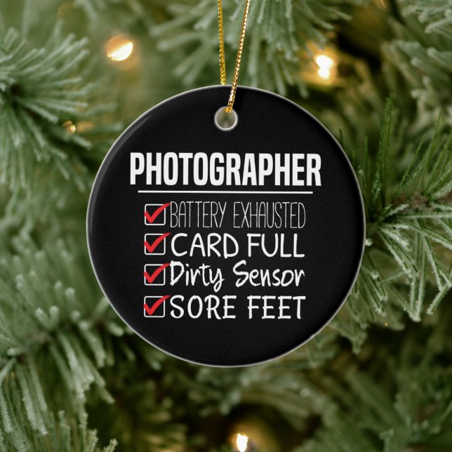 Fotograf Life - Funny Fotografy Checklist Keramik Ornament (Baum)