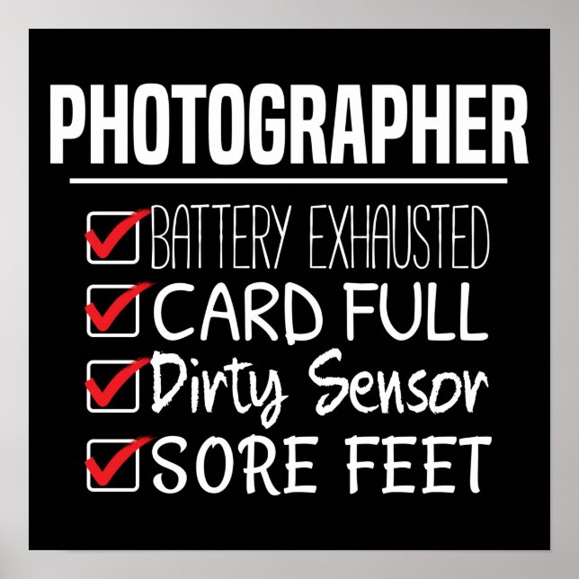 Fotograf Life - Funny Fotografy Checklist Poster (Vorne)