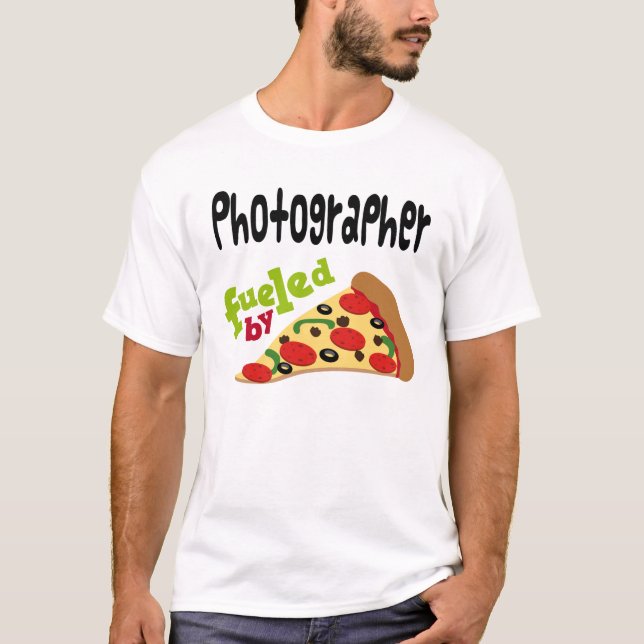 Fotograf-(lustiges) Pizza-T-Shirt T-Shirt (Vorderseite)