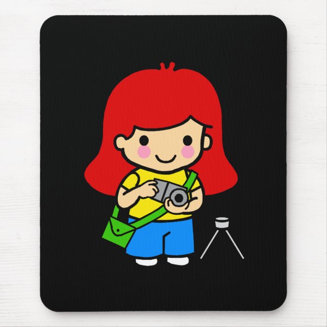 Fotograf-Mädchen 1 Mousepad (Vorne)