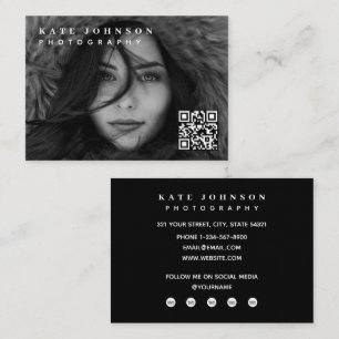 Fotograf Minimal Foto QR-Code Social Media Visitenkarte