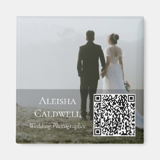 Fotograf Quadrat QR Magnetische Visitenkarte Magnet