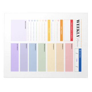 Fotograf Rainbow Weekly Planner Notepad. Notizblock