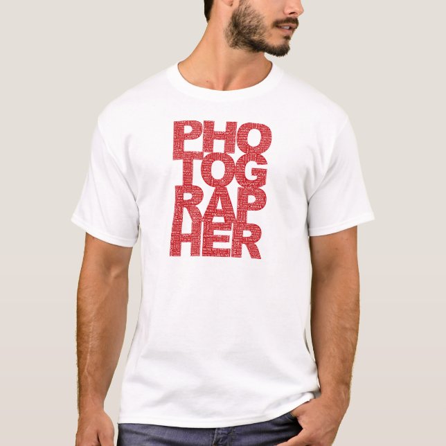 Fotograf - roter Text T-Shirt (Vorderseite)
