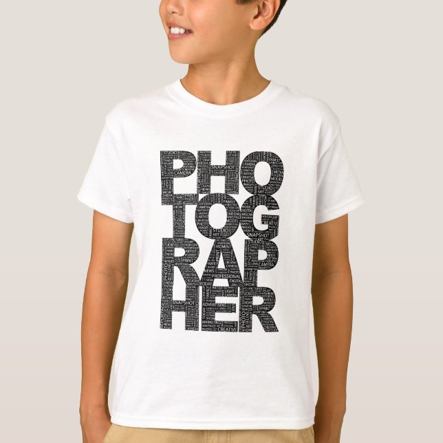 Fotograf - Schwarzer Text T-Shirt (Vorderseite)