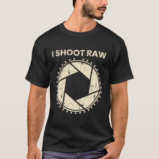 Fotograf T - Shirt I Shoot Raw Camera Bezel Retr (Vorderseite)