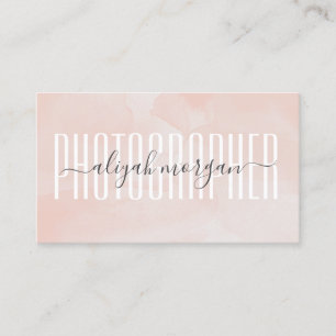 Fotograf Typografie Blush Pink Wasserfarbe Visitenkarte